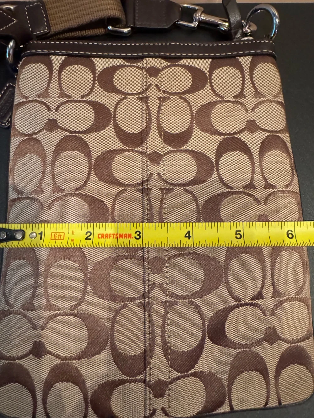 Vintage Coach Signature Crossbody Bag in Brown/Tan